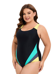 Nouveau maillot de bain sportif multicolore une pièce grande taille pour femme maillot de bain triangle dos nu conservateur - Product Image 4