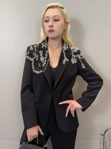 <span class=keywords><strong>Blazer</strong></span> de Soirée de <span class=keywords><strong>Luxe</strong></span> 2025 avec Logo Personnalisé pour Femmes – Costumes et Blazers à Cristaux - Product Image 4