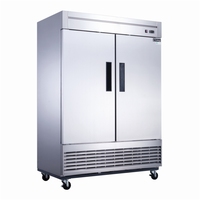 Congélateur vertical professionnel en acier inoxydable à double porte pour cuisine de restaurant, réfrigérateur à contrôle numérique