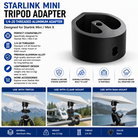 Adaptador de Trípode de Aluminio para Starlink Mini, Rosca 1/4-20, Soporte Ligero para Tubo, Adaptador de Montaje Plano para Trípode, Uso en RV