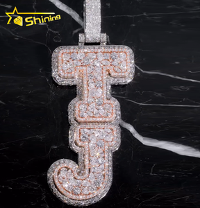 カスタム パーソナル ラッパー 3D ジュエリー 925シルバーチャーム トレンディペンダント フルアイスアウト モアッサナイト イニシャル ヒップホップ ペンダント - Product Image 2