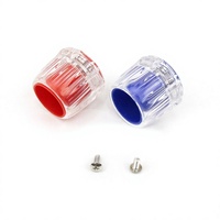 Poignée de robinet en acrylique transparent écologique, design moderne, interrupteur eau chaude/froide, capuchon chromé poli côtelé pour salle de bain