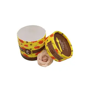 뚜껑이있는 Flexography 생분해성 종이 상자 고급 맞춤형 로고 튜브 상자 꽃 초콜릿 봉