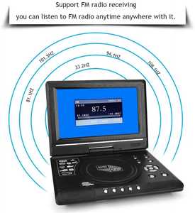 เครื่องเล่นดีวีดีแบบพกพาขนาด 9.8 นิ้ว หมุนได้ 270 องศา พร้อมพอร์ต AV I/O USB วิทยุ FM ฟังก์ชั่นเล่นเกมทีวี อุปกรณ์ความบันเทิงอเนกประสงค์ - Product Image 6