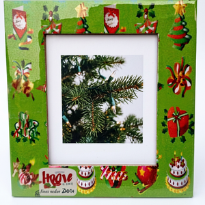 Vente en gros cadeau de retour de fête cadres photo en bois de haute qualité | Cadre photo imprimé numérique vert laqué pour cadeau de Noël - Product Image 1