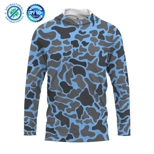 New Design Hooded Fishing Shirts UPF50 Polyester Fishing Clothes Quick Dry Camo Performance Lightweight Fishing Hoodie