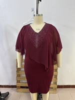Nouvelle robe de soirée élégante pour l'été, robe modeste pour femmes, taille 5XL, robe en mousseline de soie avec strass