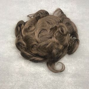 Parrucca <span class=keywords><strong>da</strong></span> <span class=keywords><strong>uomo</strong></span> in pizzo integrale, realizzata a mano, con <span class=keywords><strong>capelli</strong></span> <span class=keywords><strong>veri</strong></span>, rete HD per extension, <span class=keywords><strong>capelli</strong></span> corti, multicolore - Product Image 3