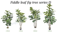 Bossion Unique Arbre artificiel Ficus Iyrata Fiddle Leaf pour intérieur et extérieur, grand format