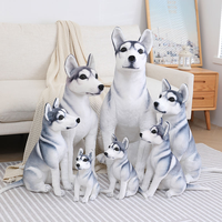Peluche réaliste Husky Sibérien, jouet en peluche assis ultra-réaliste avec doublure en maille, directement de l'usine, faible MOQ, OEM/ODM, cadeau pour enfants