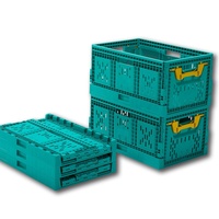 Caisses en plastique PP pliables, empilables et réutilisables TSS-SFD, 61L, gain de place, multicolores, logo personnalisable pour fruits et légumes