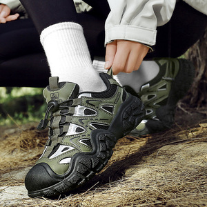 รองเท้าเดินป่าแบบสวมใส่สบาย น้ำหนักเบา สำหรับผู้ชายและผู้หญิง ทนทานต่อการสึกหรอ นุ่มสบาย ด้านบนทำจาก PU ตาข่าย บุผ้าฝ้าย พื้นรองเท้าด้านนอกทำจากยาง - Product Image 2