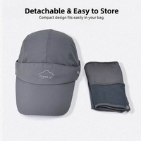 Gorra de Visera de Pescador con Protección Solar de Verano y Logotipo Personalizado, Máscara Desmontable Multifuncional, Secado Rápido, Refrigerante, para Senderismo y Actividades al Aire Libre