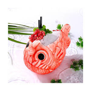 Verres de poterie 3D créatifs réalistes <span class=keywords><strong>Piranha</strong></span> LED Sorbet de <span class=keywords><strong>poisson</strong></span> Style américain 710ML Capacité Utilisation de fête Verre de bar à cocktails populaire - Product Image 1