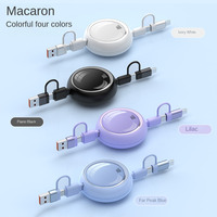 Câble de charge rapide rétractable 4-en-1 Type-C 100W avec logo personnalisé, 1m, pour écouteurs, téléphones mobiles, imprimante, option cadeau, câble de données