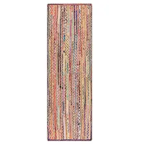 Multicolor rectangular shape jute and cotton rugs and carpet ethnic indian culture flatweave tropical design for home furnishing