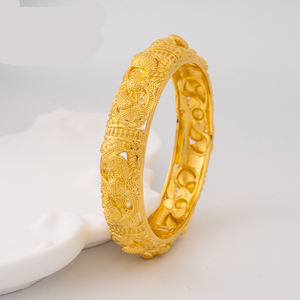Venta al por mayor abierto Ajustable moda pulsera 24K chapado en oro de Oriente Medio Arabia Saudita Dubai joyería nigeriana pulsera brazaletes - Product Image 5
