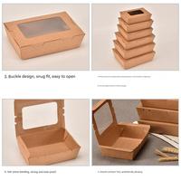 Emballage alimentaire jetable personnalisé OEM ODM, écologique, biodégradable, en papier artistique, avec fenêtre transparente en PVC, gaufrage à chaud