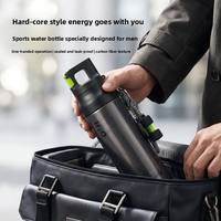 Bouteille d'eau isotherme portable de 30 oz à double paroi avec cordon, écologique, anti-fuite, tasse thermos sport pour activités de plein air et salle de sport