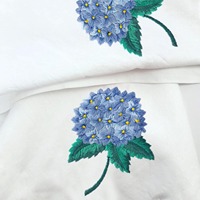 Serviette de table en coton et lin brodée prête à l'emploi avec motif floral Lavable en machine Serviette de table de salle à manger Serviette de mariage