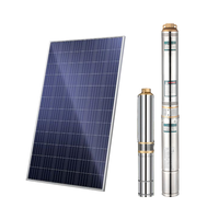 Pompe à eau submersible solaire 1HP 2HP 3HP 4HP 5HP 6HP en cuivre et acier inoxydable pour puits profonds, idéale pour l'irrigation et l'agriculture