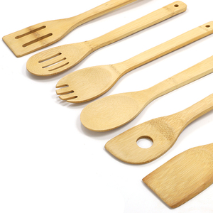 ช้อนไม้พายไม้ชุดอุปกรณ์ทำอาหารไม้ไผ่ธรรมชาติเป็นมิตรต่อสิ่งแวดล้อมที่ดีที่สุด - Product Image 2