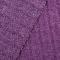 Tissu en maille côtelée brossée 230g Polyester Spandex Extensible Respirant pour pulls, hauts décontractés, vêtements de sport, faible MOQ
