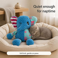 Jouet à mâcher pour animaux de compagnie en peluche crochetée écologique en forme d'éléphant de dessin animé pour usage intérieur