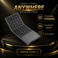 Clavier pliable au design nordique personnalisé, clavier sans fil Bluetooth pliable avec pavé tactile