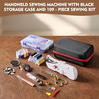 Machine à coudre portative à plat avec aiguille simple et boîte à couture et kit pour adultes débutants et réparations rapides à domicile
