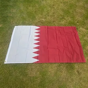 Prodotto promozionale di alta qualità ed economico all'ingrosso resistente al calore 3x5 ft 100% poliestere personalizzato bandiera del Qatar