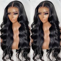 Pelucas de Cabello Humano Virgen Brasileño de 40 Pulgadas con Frente de Encaje Transparente HD 13X6, Sin Procesar, Nudos Decolorados, Venta al Por Mayor