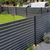 Clôture en aluminium à lattes horizontales contemporaine pour la protection de la vie privée résidentielle et la protection de la propriété
