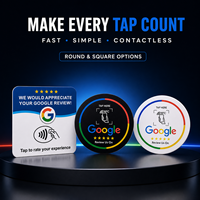 Carte NFC carrée portable en PVC avec puce NTAG213 pour la collecte de commentaires Google Business, étanche et compatible avec les commerces de détail