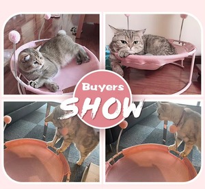 Nuevo estilo, superventas, hamaca para acampar de gato fresco transpirable de verano con bola peluda, nido de cama para mascotas de animales pequeños lavable divertido - Product Image 6