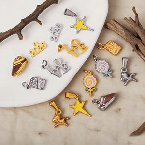 Liontin DIY Berlapis Emas Stainless Steel Bentuk Makanan Cokelat Lolipop <span class=keywords><strong>2026</strong></span> Pesona Cinta untuk Pembuatan Kalung Kustom Desainer Perhiasan - Product Image 5