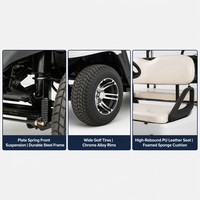 Voiturette de golf à essence 4 places avec moteur 00CC GY6 quatre temps refroidi par eau, vitesse de 45 km/h, frein à tambour hydraulique double, châssis en acier, CE