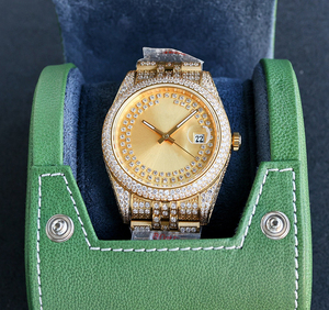 Người Đàn Ông Sang Trọng Của Moissanite Thiết Kế Đồng Hồ Tùy Biến 18K Đá Quý Logo Chất Lượng Cao Kinh Doanh Đồng Hồ 22Mm Băng Thông Bán Buôn - Product Image 1