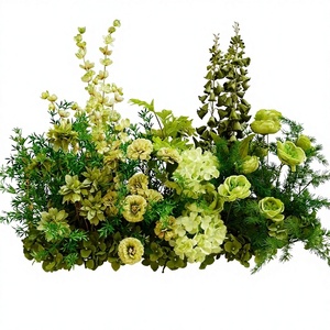Camino de Flores Artificiales de Rosas <span class=keywords><strong>Austin</strong></span> Blancas Personalizado, Arreglo Floral de 100 cm para Pasillo, Escenario <span class=keywords><strong>en</strong></span> Forma de T y Decoración de Eventos - Product Image 1