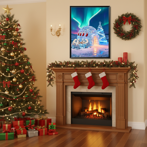 Pintura en Lienzo LED Festiva con Diseño de Santa Claus y Renos, Decoración para el Hogar y Espacios Festivos - Product Image 2