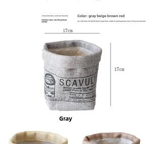 Housse de panier à plantes en jonc de mer tressé écologique avec doublure intérieure en tissu structuré souple et résistante à l'eau - Product Image 6