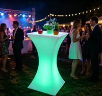 Table de cocktail LED multicolore, étanche IP65, à intensité variable, garantie 2 ans, télécommande, batterie au lithium, pour fêtes, hôtels, extérieur