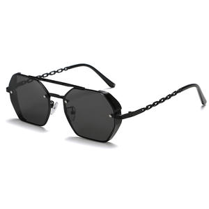 Gafas de Sol Metálicas para Mujer Greyjack, Montura Negra, Lentes de PC con Protección UV400 Tipo 3, Diseño de Doble Puente, a la Moda - Product Image 5