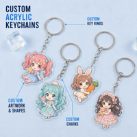 Petits porte-clés anime en acrylique en gros, pendentifs de sac à la mode pour sacs à dos, sacs à main et cartables