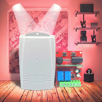 Récepteur en plastique 433,92 MHz, interrupteur 12V-24V, télécommande de porte de garage, 2 canaux, code d'apprentissage, 4 boutons, indicateur LED, portée 100 m