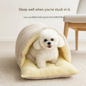 บ้านแมวนอนถอดซักได้ออกแบบให้เป็นมิตรต่อสิ่งแวดล้อมเตียงสัตว์เลี้ยงพับได้สำหรับสุนัขแมวในบ้านฤดูใบไม้ร่วง/ฤดูหนาว - Product Image 3