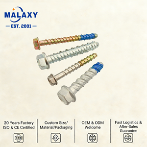 Vis à béton MALAXY M8*100 à tête hexagonale à bride galvanisée à forte adhérence - Product Image 1