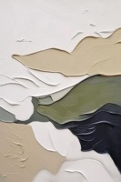 Grande Peinture à l'Huile Abstraite Texturée Faite à la Main sur Toile Beige Vert Noir, Diptyque Moderne pour Mur Intérieur, Taille Personnalisable
