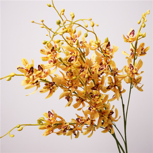 Fiori Artificiali di Alta Qualità in Lattice Real Touch, Orchidea Cymbidium Fatta a Mano, Decorazione per Casa e Matrimonio, Accessori per <span class=keywords><strong>Fotografia</strong></span>, <span class=keywords><strong>Arte</strong></span> Floreale - Product Image 3