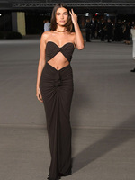 Mode sans manches Crop Wrap Sexy plissé robe sans bretelles femmes mode une ligne cou Sexy fête Club robe